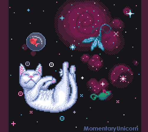 Sleepy Kitty In Space